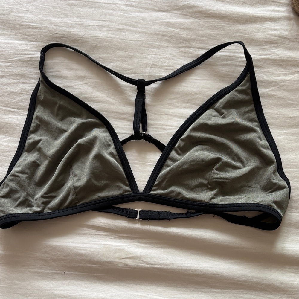 Black and Olive Green Bikini top